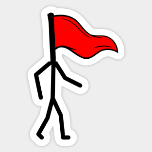 Walking Red Flag Sticker